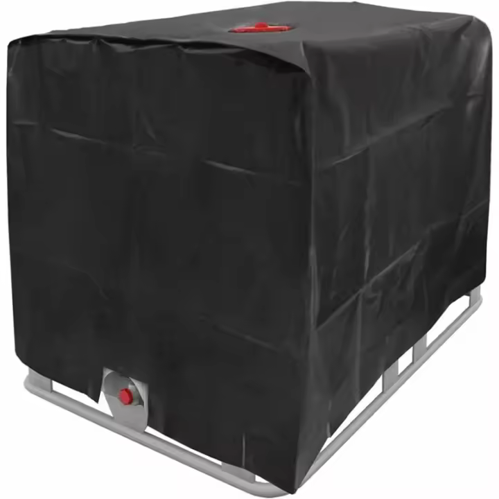 BIT Cubierta para tanque de agua, cubierta para tanque IBC para tanque de 1000 L, cubierta protectora para contenedor de tanque de agua, antipolvo, anti-UV, anti-lluvia, 120x100x116cm (negro) - 1