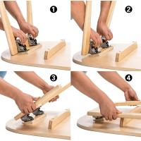 4Pcs Soporte Plegable Para Piernas De Mesa Silla Cama Con Bloqueo Automático En 0/90/180 Grados Juego De Pernos De Acero Galvanizado Para Muebles Y Trabajos De Carpintería - details 7