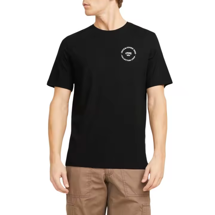 JJSIMON TEE SS CREW NECK Black SMALL - 1