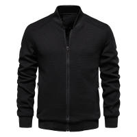 2024 Modelo de primavera y otoño Cuello alto Nueva chaqueta de color sólido para hombres Chaqueta casual Moda Ropa de hombre delgada - details 14