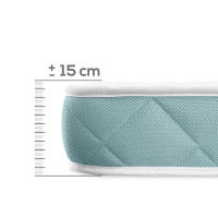 Colchón viscoelástico Juvenil Teo - Altura 15 cm (+- 2cm) - Blanco/Azul turquesa - Firmeza Media Baja - Reversible Verano/Invierno - Transpirable - Somnia Descanso - Fabricado en España - details 1