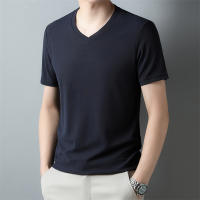 Camiseta Hombre Verano 2024 Cuello V Corta Transpirable Top Casual Polyester Cuidado Manual Talla Única Color Sólido - details 11