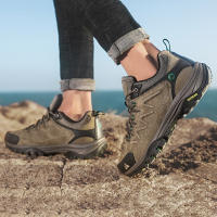 Zapatos De Senderismo Para Hombres HIKEUP De Cuero Suela De Goma Antideslizante Transpirables Malla Superior Tamaño 40-45 Color Negro Verde Caqui Gris - details 19