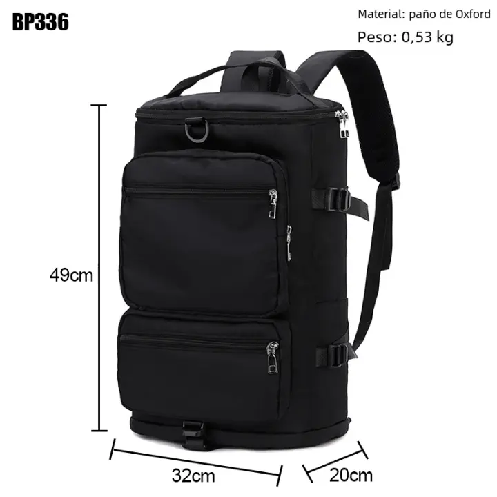 Mochila de Viaje de Gran Capacidad para Mujer IKE MARTI Bolso Cruzado Multifunctional with Cinturón de Cojín de Aire Hecho en Oxford, Patrón Sólido - 1