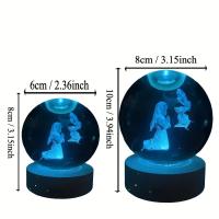 Lámpara De Noche De Cristal 3D Carved Para Oraciones Eucarísticas Regalos Para Cumpleaños San Valentín Navidad Aniversarios - details 1