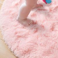 Alfombra Redonda De Peluche Suave Para Niñas Habitación De Princesa Castillo Alfombra Gruesa Decorativa Para Dormitorio Moderno - details 12