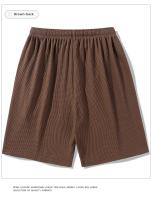 Shorts Deportivos Para Hombre Verano Malla Helada Secado Rápido Estilo Waffle Con Cordón Pantalones Cuatro Cuartos Moda - details 12