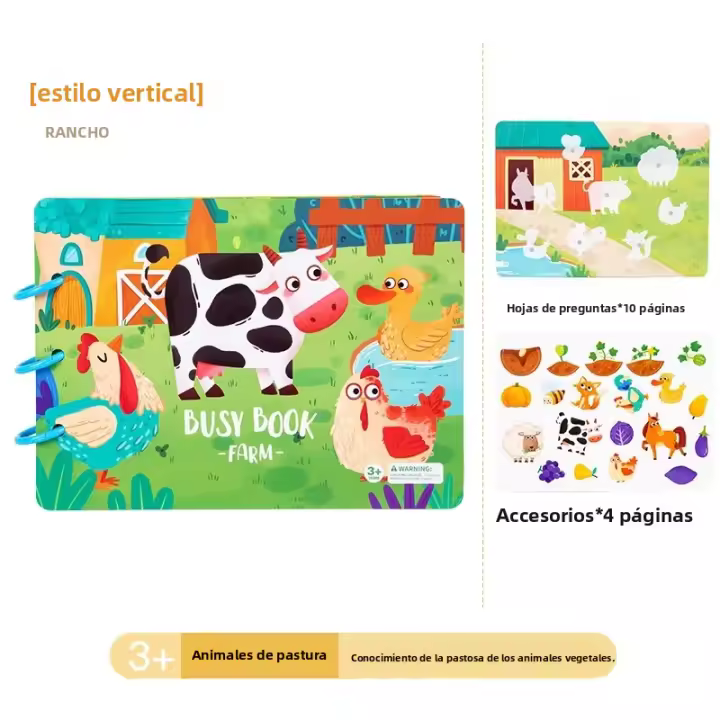 Libro De Juegos Educativos Montessori Para Bebés Con Pegatinas De Colorear Fomenta Las Habilidades Lógicas Y De Aprendizaje Actividad De Alineación Regalo Para Niños - 1