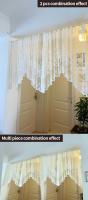 Cortinas Blancas De Encaje Transparente Con Flores Para Cocina Y Ventanas Pequeñas Con Ojo De Banda Para Decoración Del Hogar - details 1