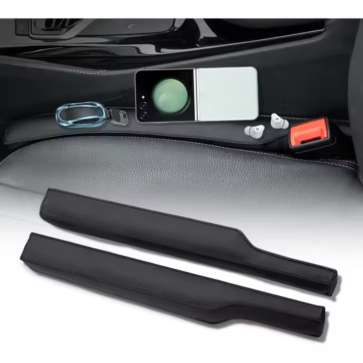 Relleno de cuero para asientos de coche, 2 paquetes, para coches, camiones, SUV, evita que se caigan cosas, accesorios interiores universales esenciales para el coche - 1