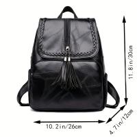 Women's Bag, New Soft PU Leather Student Bag, Lady Travel Backpack (Pull Head Direction Random) - details 0