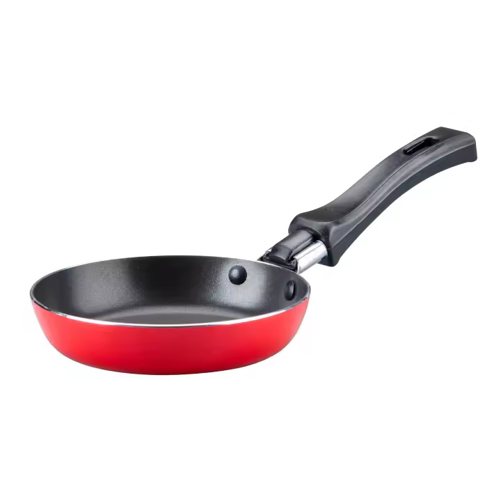 Fackelmann Mini Sartén Antiadherente para Freír Huevos, Elaborar Crepes o Cuajar Tortillas, Aluminio con Revestimiento de Teflon y Mango de Baquelita, Colores Surtidos Rojo o Amarillo, Ø12x2x2.5 cm - 1