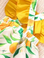Vestido De Verano Para Bebé Cómodo Y Fresco Con Estampado De Frutas Y Verduras Estilo Casual Y Dulce Para Niñas - details 3