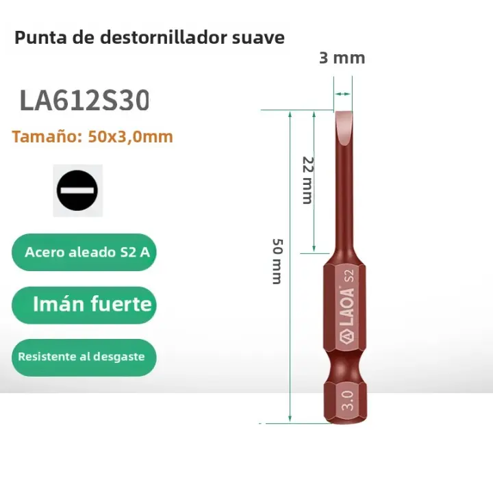 LAOA 1pc Bit De Destornillador S2 De Acero De Aleación Para Destornillador Eléctrico Y Perforadora Con Magnetismo Tipo De Ranura Phillips - 1