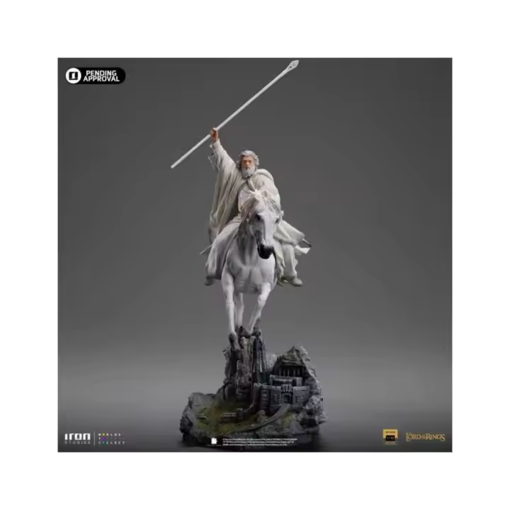 IRON STUDIOS LOTR GANDALF WHITE ON SHADOWFAX 1/10 EXC - 1