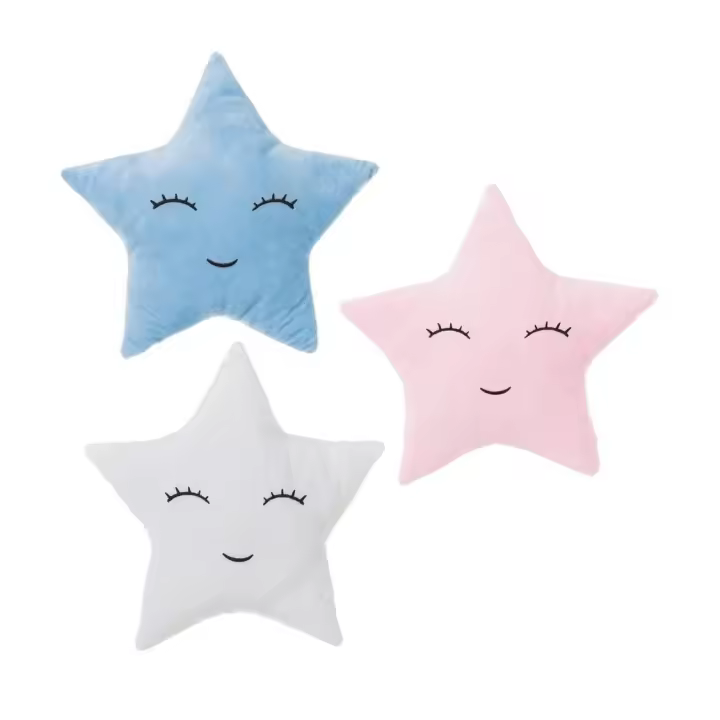 Dcasa Juego de 3 cojines relax extrasuave terciopelo en forma de estrella - 1