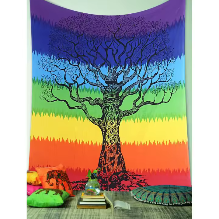 Printex-Tapiz with Estilo de Mandala Indio-220x240 cm- Pareo Manta Picnic,Yoga, Antiarena, Multiusos, Decoracion Cocina, Toalla de Playa - 1