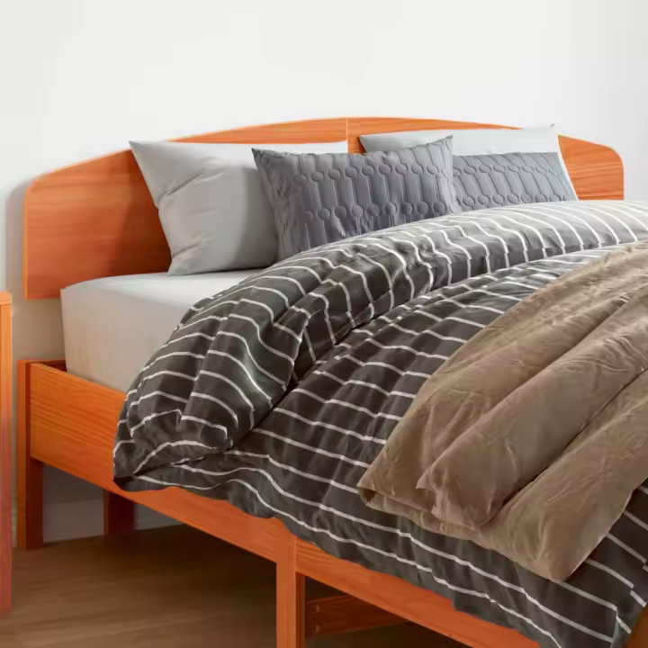 vidaXL Cabecero de cama madera maciza de pino marrón cera 150 cm - 1