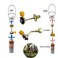 Adaptador De Recarga De Tanque De Gas 1Pc Conector Directo Para Butano Cilindro Ideal Para Picnics Al Aire Libre Material Metálico - details 3