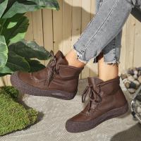 SP Nuevas Botas individuales de otoño Y invierno para Mujer, hecho a mano, estilo retro, casual, de Suela Gruesa, comodas, Con Cordones y Suela suave. - details 3