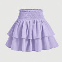 Falda Mini De Encaje Con Cintura Ajustada Y Shorts Integrados Chiffon Con Volantes Para Mujer Y Adolescentes Verano Estilo Fluidez Y Elegancia - details 3
