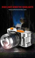 Linterna Frontal Recargable Con Sensor COB Chip LED Para Pesca Y Caza Impermeable Con Zoom Luz Super Brillante Para Camping - details 14