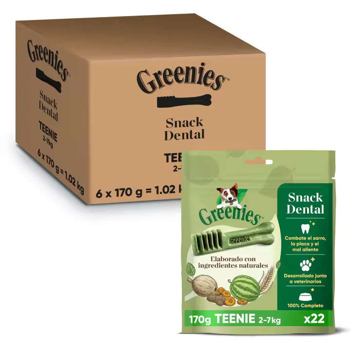 Greenies Snack Dental 100% Natural para perros Teenie (Pack de 6 x 170g) - 1