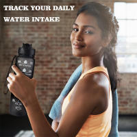 Botella De Agua Deportiva De 1L Con Marca De Tiempo Y Color Gradiente Resistente a Fugas Para Oficina Gimnasio Exterior - details 1