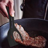 espátulas para huevos, resistentes al calor, para panqueques, pan, pescado, barbacoa, filete, herramienta de cocina casera (negra) - details 1
