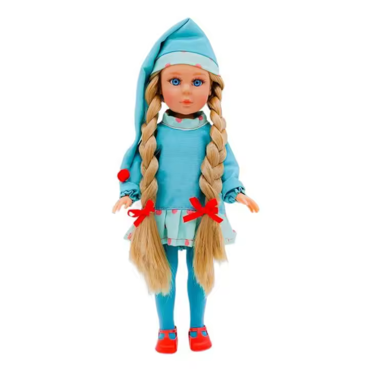 Muñeca colección Naia original 35 cm. Vidal Rojas Dolls con vestido trenzas. Fabricado en España por Folk Artesanía - 1