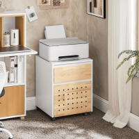 SoBuy Soporte para Impresora con 4 Ruedas Multifuncional Armario de Oficina ASK06-WN ES - details 0