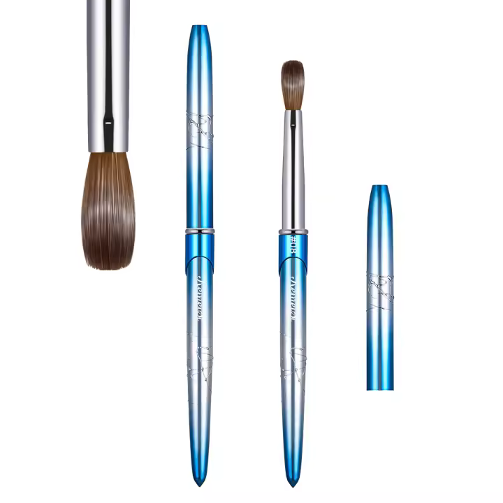 Cepillo De Uñas KEMEISI 100% Puro Kolinsky Con Mango Fuerte Forma Ovalada Herramientas Profesionales Para Diseño De Uñas Y Manicura - 1
