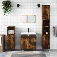 vidaXL Armario de baño madera contrachapada 65x33x60 cm en color Roble Sonoma/Madera antigua/Blanco y más | almacenamiento funcional diseño moderno para baño dormitorio sala - details 6