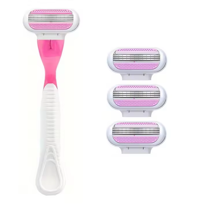 Cuchillas De Afeitar De Seguridad Para Mujer Set De Cabezales De Reemplazo 3 Capas Eliminación De Vello Bikini Belleza Afeitado - 1