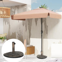 Outsunny Base para Sombrilla Semicircular Soporte para Parasol Pie para Sombrilla con Relleno de Cemento Peso 9,5 kg para Jardín Terraza Bronce - details 3