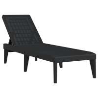 vidaXL Tumbona de PP 186x60x29 cm Blanco, Antracita, Sillas de Exterior Ideal para jardín, playa, piscina, terraza Tumbona Piscina Tumbonas Playa Tumbonas Jardín Exterior - details 0