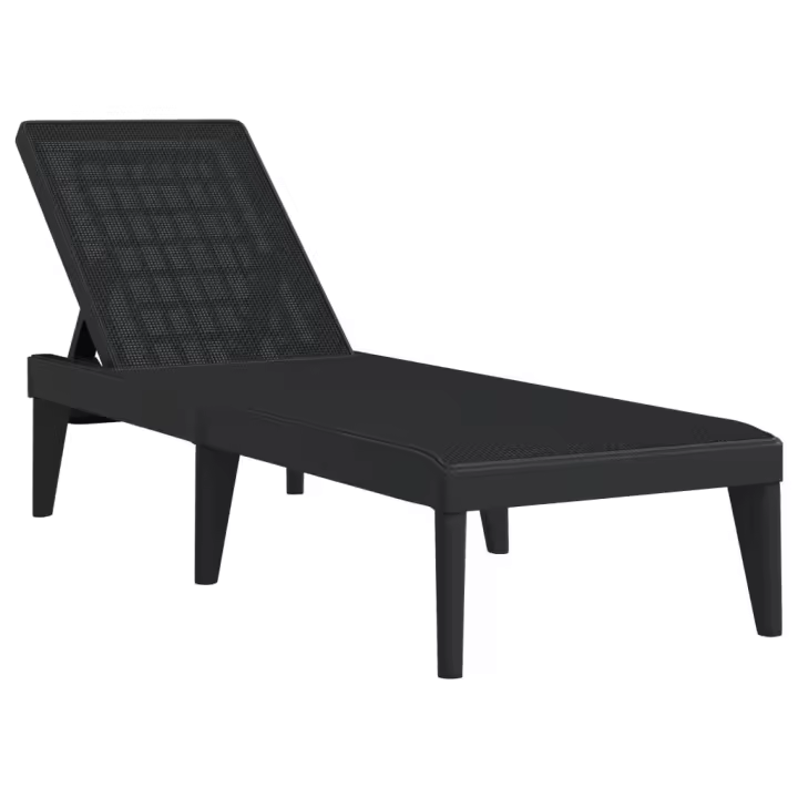 vidaXL Tumbona de PP 186x60x29 cm Blanco, Antracita, Sillas de Exterior Ideal para jardín, playa, piscina, terraza Tumbona Piscina Tumbonas Playa Tumbonas Jardín Exterior - 1