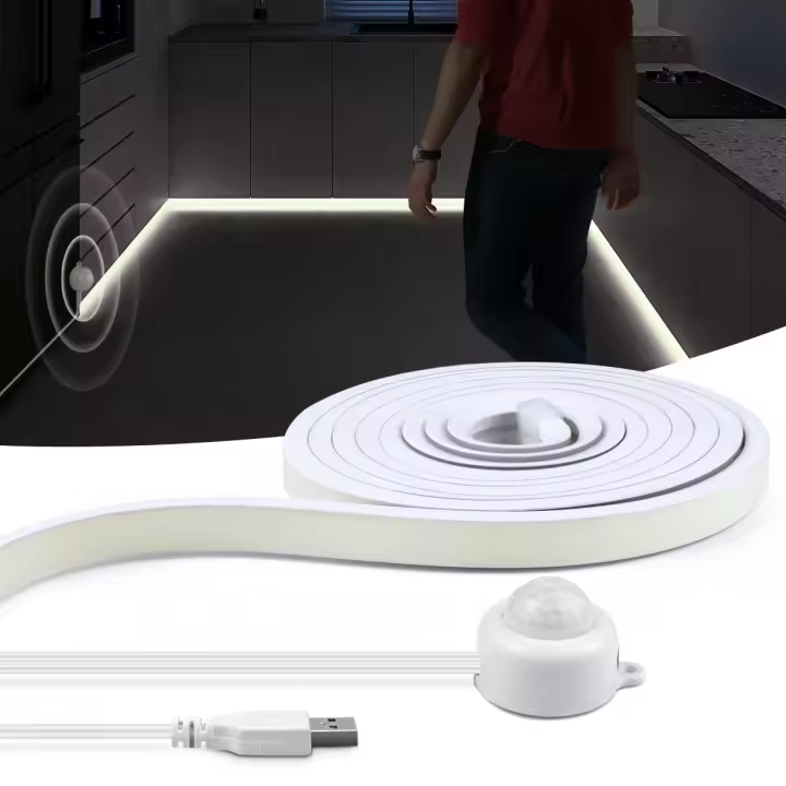 Luces Nocturnas LED COB De Silicona Real Super Suave Con Sensor USB 320 LEDs/M Decoración Para Pared Sala Dormitorio Baño Luz De Movimiento Para Armario Cocina Cama - 1
