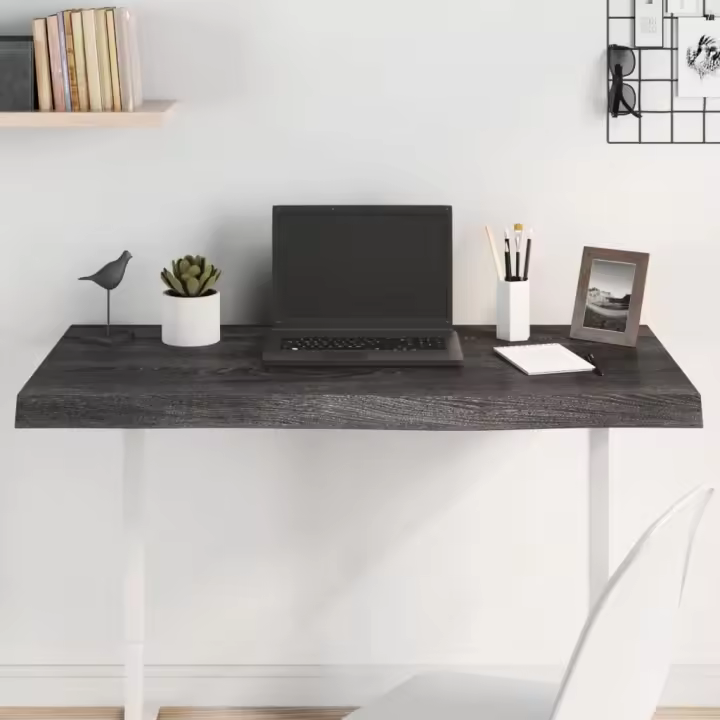 Mesa Superior Marron 100x60x(2-6) cm Roble Macizado Tratado - 1