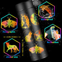100 Hojas De Pegatinas De Láser Dorado Transparentes Stickers Mágicos PET Brillantes Holográficos Para Manualidades - details 0