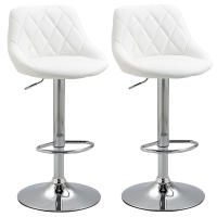 HOMCOM Conjunto de 2 Taburetes de Bar Giratorios con Altura Regulable Sillas Altas Modernas de Comedor con Base Redonda y Reposapiés 46x48x83-104 cm - details 0
