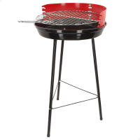 Aktive Barbecue - Barbacoa redonda con patas, 37,5x38,5x70 cm, de carbón, de metal, para jardín, para exterior, cortavientos, con parrilla, color rojo - details 0