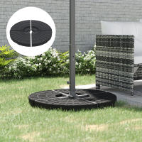 Outsunny Peso para Base de Sombrilla de 4 Piezas Base para Sombrilla Redondo Rellenable de Agua 52 Litro Arena 60 kg o Mixto 70 kg para Base Cruzada Negro - details 1