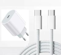 Cargador de Carga Rapida para tablet y movil  Tipo C con Cable USB C a USB  para iPhone 15,iPad Pro 12.9/11 ,iPad Air 5/4, Samsung,huawei y otros dispositivos de tipo C, 25W Cargador Rapido Enchufe Tipo C con Cable USB C a USB Cnailon trenzado, 60W, 5A 1m - details 2
