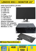 Ordenador de sobremesa  completo lenovo m93p sff core i5  4gb Ram 120 gb ssd + monitor 20 pulgadas+ teclado+ raton - details 0