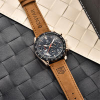 Reloj De Pulsera Deportivo De Lujo Para Hombre BENYAR Con Correa De Cuero Resistente Al Agua Y Cuarzo Militar Marca Nueva - details 11