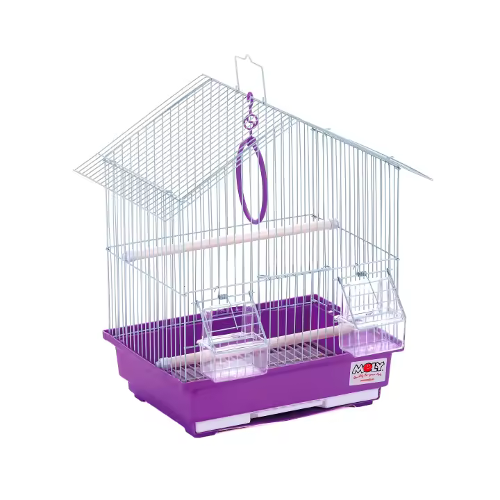 MOLY Jaula para Pájaros Desmontable con Comederos Exteriores y Bandeja Extraíble, Medidas 30x23x39 Cm - 1