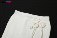 Conjunto De 2 Piezas Para Mujer Weired Puss Elegante Con Flores Y Borlas Camisola Halter + Falda Larga Ajustada Y Stretch Para Vacaciones - details 8