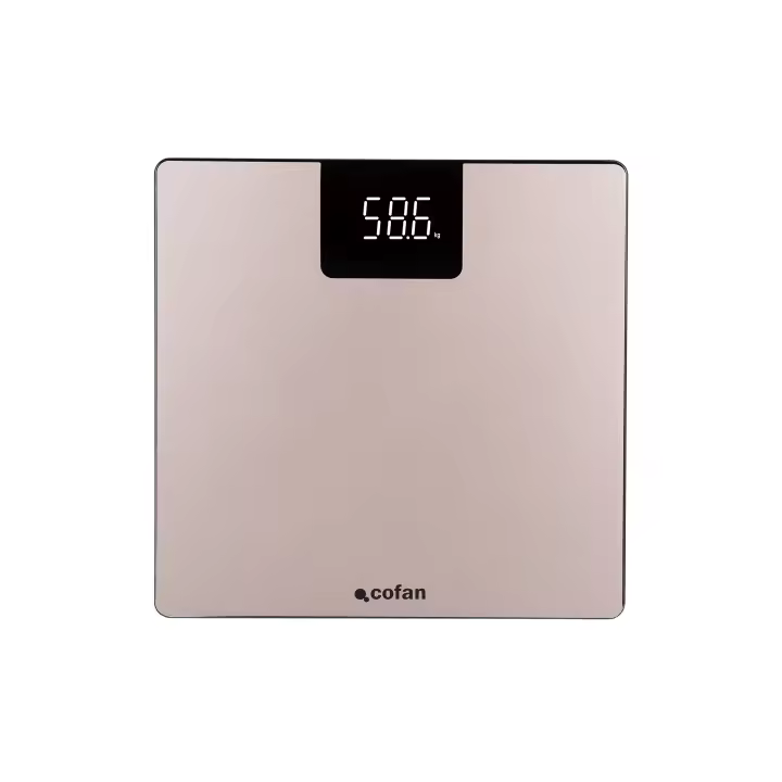 Cofan Báscula de baño digital que mide grasa corporal · Báscula inteligente con carga USB · Medición precisa hasta 180 kg · 12 medidas corporales · Conexión: Bluetooth y App FitGo - 1