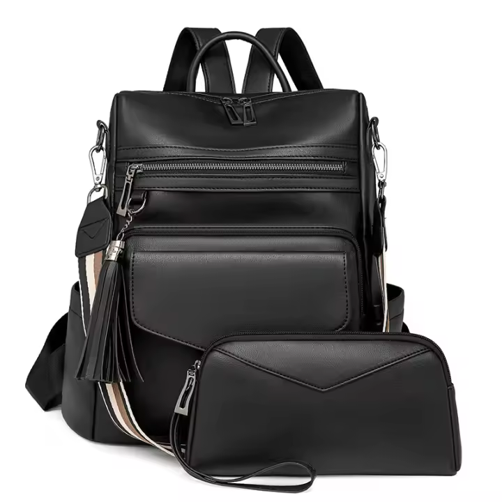 Mochila de cuero antirobo para Mujer, Diseño de moda, mochila de viaje, Bolso de hombre con Correa de muñeca. - 1